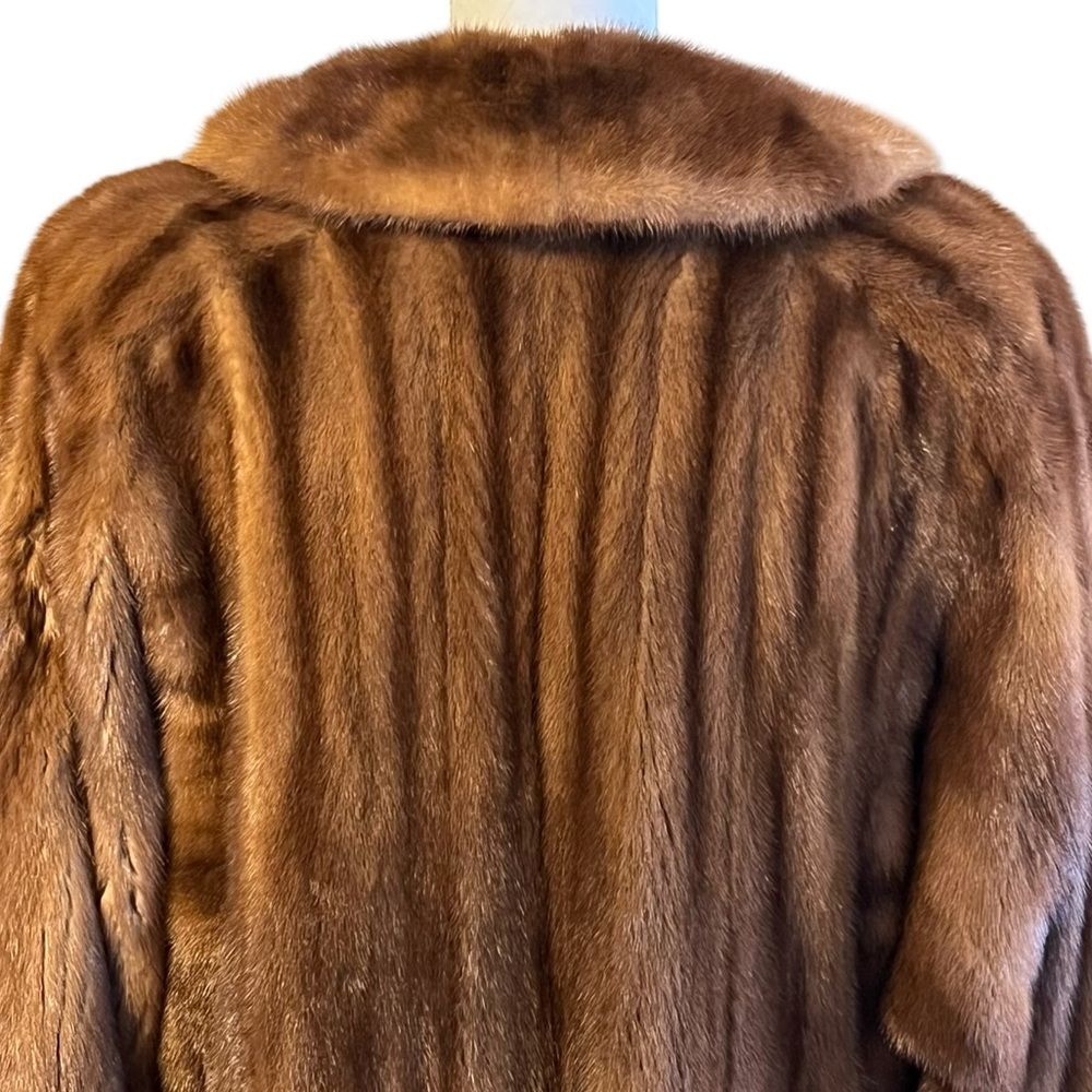 Vintage Nina Ricci Natural Female Let Out Mink Fur Coat Size M Genuine Womens - Picture 5 of 16